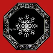 Marble Coffee Table Top Semi Precious Stone Inlay Work Entryway Table for Office