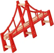 Wooden Train Tracks Bridge Set Red Train Tracks Toys Boys Toddlers 3 Years Old