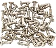 Musiclily 3x12mm Electric Guitar Bass Pickguard Screws for Fender Strat Tele Stratocaster Telecaster Guitar,Chrome(50 Pieces)