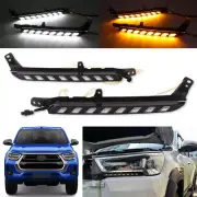LED DRL Daytime Running Light Dynamic Turn Light For Toyota Hilux Revo 2020 2021