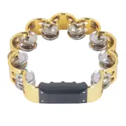 Tambourine Double Row Floral Design Percussion Jingles Hand Instrument For P HR6