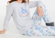 NEW PETER ALEXANDER ADORABLE BEAR & DONUT PJ SET TOP & PANTS WOMENS L RRP$99.95