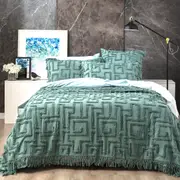 Renee Taylor Riley 100% Cotton Vintage Washed Tufted Bed Cover Set Mineral