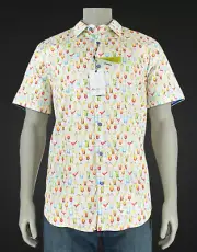 Robert Graham MIXER Tropical Drinks Classic Fit Short Sleeve NWT $198 Men's 3XL