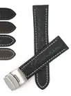 20mm Top Grain Leather Deployment Watch Band for Nixon Time Teller