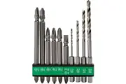 HiKOKI Bit Set of 10 Impact Drivers and Driver Drills Hex Dual Face 0040-1000