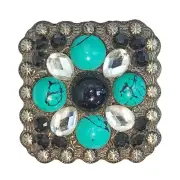 70HS 16 Pc Western Screw Back Square Antique Finish Concho Cowgirl Hilason