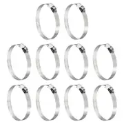 10 Pcs Hose Clamps, Stainless Steel 2-15/16"- 3-9/16"(75-90mm) Pipe Clamp