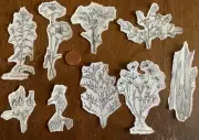 Pkg 125 Fussy Cut Flowers Black & White - Paper Crafters, Junk Journals