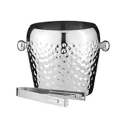 Spencer Hammered Stainless Steel 13cm Ice Bucket w/ Tongs - Silver