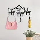 Iron SWEET HOME Hooks Black Coat Rack Modern Key Holder Bedroom