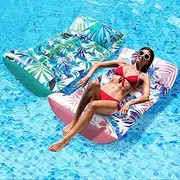 Pool Floats - 2 Pack Pool Floats Adult Size, 4-in-1 Pool Floaties Hammock, Inflatable Pool Floats, Non-Stick PVC Material Pool Floats Adult - Blue