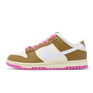 Nike 休閒鞋 Wmns Dunk Low SE Just Do It 女鞋 卡其 粉 皮革 經典 低筒 FD8683-700