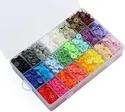 ilauke 408 Sets Plastic Snap Buttons No-Sew T5 Snaps with Organizer Storage Case for Bibs Diapers Crafts by