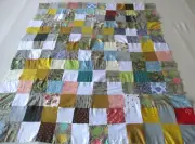 Machine sewing handmade cotton patchwork size 36 x 40" quilt top