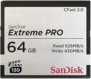 Sandisk Extreme Pro CFast 2.0, CFSP 64GB, VPG130, 525MB/s R, 430MB/s W, 4x6, Lifetime Limited, Silver (SDCFSP-064G-G46D)