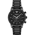 ARMANI MENS CHRONO WATCH AR1507 BLACK DIAL - CERTIFICATE - WARRANTY - RRP 399.00