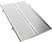 Equipmed 152cm Portable Folding Aluminium Access Ramp 272kg Rated, Black Ultra-Grip, for Wheelchair, Mobility Scooter