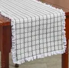 Green White Checked With Lace Kindred Table Runner 54” Park Designs Farmhouse
