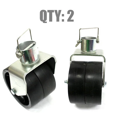 Lot Two 2000 lbs 6" Dual Trailer Jack Wheel Caster Wheels fits Any Jack
