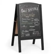 A-Frame Chalkboard Sidewalk Sign - Rounded Top Folding Stand - Black, 18 x 31.5"