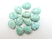 Larimar Cabochon Smooth Polished Pear Shape 12 Piece Lot 15X11MM Natural Stone