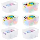 Set Of 6 Freezer Storage Baskets Bins Pantry Small Plastic Containers Open Hles