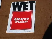 OLD DEVOE PAINT SIGN OLD SIGN OLD CARDBOARD SIGN OLD POSTER OLD WET PAINT SIGN