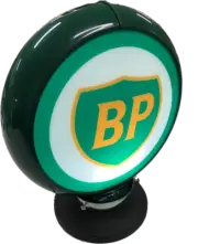BP Fuel Petrol Gas Bowser Bar Light Sign Globe on Base Man Cave Garage Gift