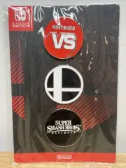 Nintendo Switch Super Smash Bros Ultimate Logo Pin Pack Metal Rare Promo 3 PACK