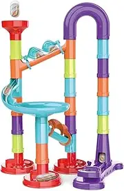 Marble Run for Kids - Toys for 3+ Year Old Boys Girls DIY Track Pipe Maze Game Building Blocks Educational Playset Birthday Gift,Glass Marbles for Kids Halloween Christmas Birth Day Preschool