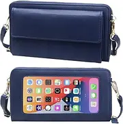 [Peicees] Women Touch Screen Purse Small Crossbody Phone Bag RFID Protection Wristlet Cell Phone Wallet