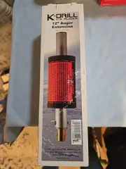 NEW USA K-Drill 12" Extension for Ice Auger Ice Fishing USA Made Bit Cordless
