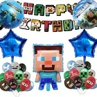 Minecraft Foil Balloon Party Suppliers Tableware Kids Birthday Decorations