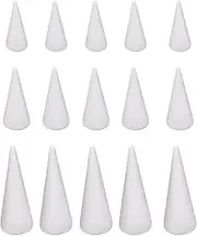 Generic 15 Pieces Foam Cones for Crafts Decors Foam Tree Cones for Party Celebration