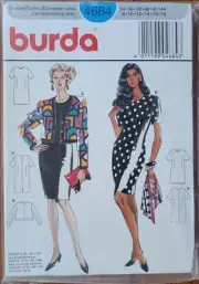 Burda Pattern 4684 - SEALED - Sizes 8-18 - Vintage Fitted Sheath Dress, Jacket
