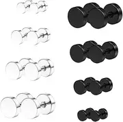 [VALICLUD] 8 Pairs Unisex Steel Earrings Ear Piercing Studs Multiple Durable Rustproof Ear Decors for Everyday Wear