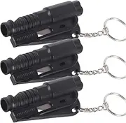 Spendeal 3 in 1 Car Window Breaker Seatbelt Cutter Emergency Escape Tool, Car Escape Rescue Tool Keychain Glass Breakers, Glass Crusher, Whistle Mini Compact Auto Safety Survival Tools (3 Pcs)