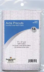 Crafts 14 Counted Cross Stitch-Sparkle/White Pre-Cut Aida Fabric, Gold