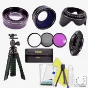 3 LENS + FILTER KIT + FLEXIBLE TRIPOD + ZOOM LENS FOR CANON EOS REBEL T3 T3I T4