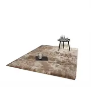 Soft Tie-Dye Carpet Floor Mat Fluffy Antiskid Area Rug Home Living Room Decor-Dark Camel