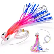 1/6pcs 9inch 96g Octopus Lures Casting Soft Tuna Fishing Baits Line Barbed Hook