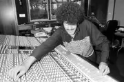 Phil Lynott of Thin Lizzy at a recording session for groups n- 1982 Old Photo 6