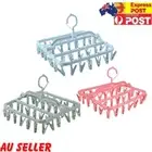 32 Clips Socks Drying Rack Non-rust Laundry Rack for Hanging Underwear Lingerie