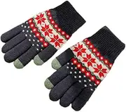 [Wukong Paradise] Texting Gloves Touchscreen Gloves Knitted Gloves Winter Warm Gloves Dark Blue