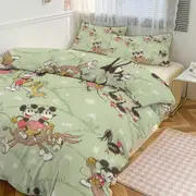 Bed Sheets g968 Mickey Print Bedding Set Pattern Duvet Cove Set 3 Pieces 1 Quilt Cover And 2 Pillowcases for Women Men Teens tq968 Bed Sheets