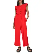 Whistles Ruffled Sleeveless Button Jumpsuit