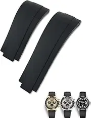 [Generic] 20mm Fluorine Rubber Watchband for GMT Yacht-Master OYSTERFLEX Black Green Red Soft Strap