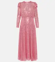 [Rixo] Rixo Cerise sequined midi dress AU 8 pink