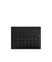 Bottega Veneta Intrecciato Open Top Card Case One size black